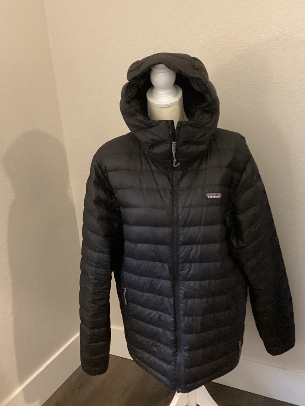 Patagonia Black Hooded Packable Down Puffer Jacket